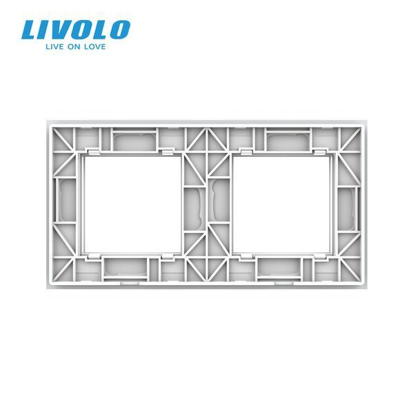 Рамка 2-постовая LIVOLO, закаленное стекло, белая, 151&times;80 мм VL-P7E/E-4W фото
