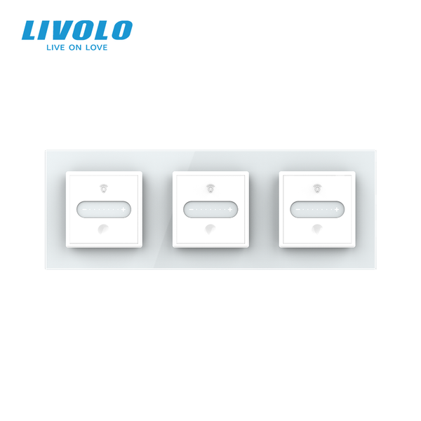 Умный сенсорный диммер LIVOLO 3 сенсора (1-1-1), белый, стекло, 2A 230V VL-C7FC1DZ2/FC1DZ2/FC1DZ2-6WP фото