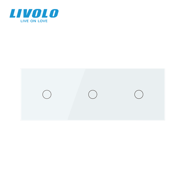 Сенсорный диммер LIVOLO 3 сенсора (1-1-1), белый, стеклянная панель, 2A 230V VL-C7FC1D/FC1D/FC1D-6WP фото