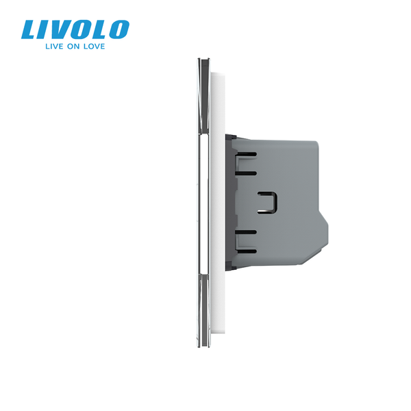 Сенсорный диммер LIVOLO 3 сенсора (1-1-1), белый, стеклянная панель, 2A 230V VL-C7FC1D/FC1D/FC1D-6WP фото