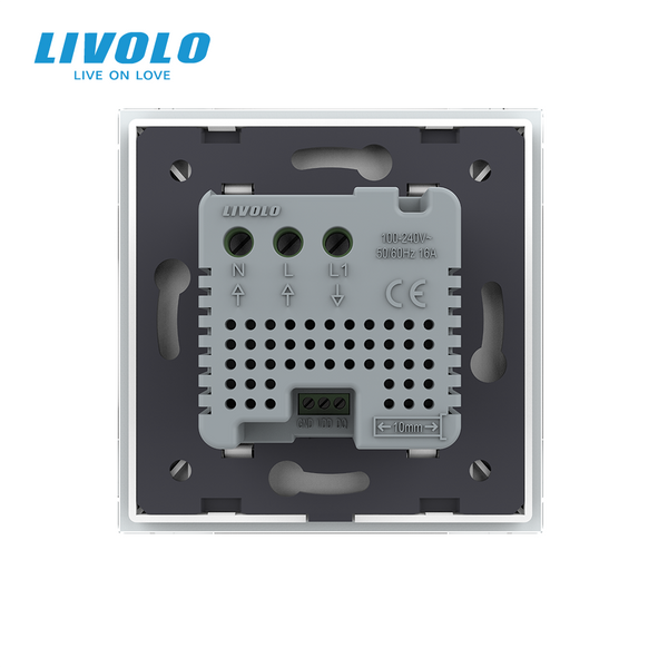Розумний Wi-Fi терморегулятор LIVOLO сенсорний програмований для водяної теплої підлоги, білий, скляна панель VL-C7FCQ1Z2-2WP фото