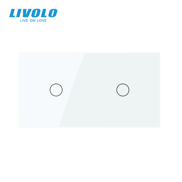 Сенсорный выключатель LIVOLO 2 клавиши (1-1) белый стекло VL-C7FC1/FC1-4WP фото